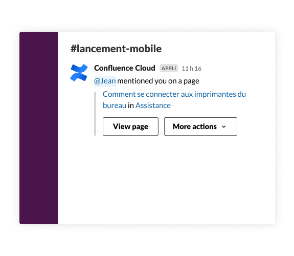 Utiliser Confluence dans Slack