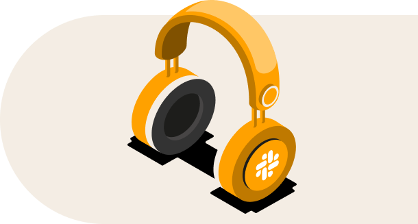 Slick pair of Slack-branded headphones