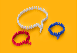 3 abstract chat bubbles