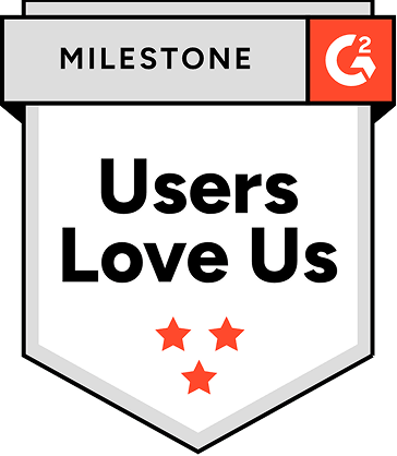 Awarded user love us badge - Fall 2025 by G2 market reports