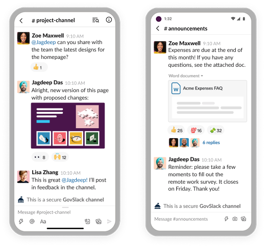 Screenshot of the Slack app