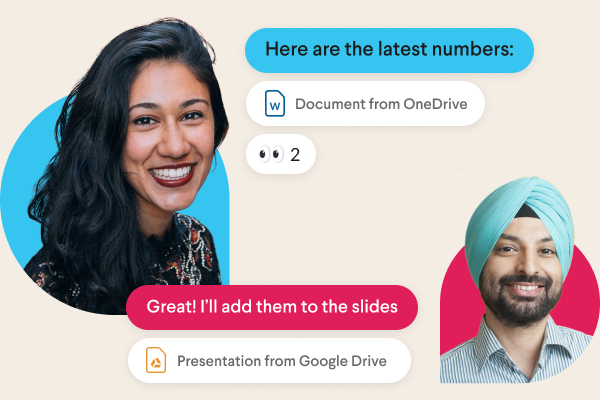 A Slack channel surrounded by users’ profile photos and channel names such as “team design” and “billing”