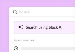 The Slack AI icon over a lavender background.