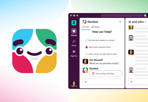 Slackbot hovers next to the Slack app