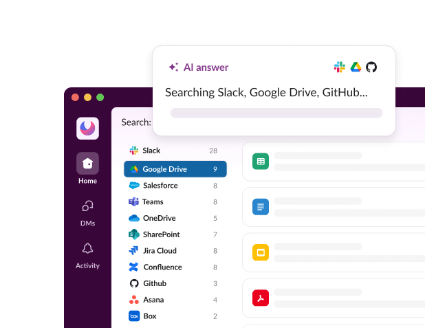 AI in Slack searches through applications for answers.