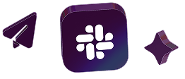 Logotipo de Slack con un icono de una estrella y el sello de enviado