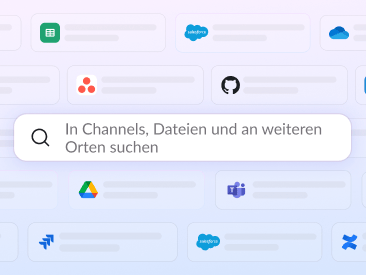 Ein Suchfeld zeigt den Text „In Channels, Dateien und an weiteren Orten suchen“ an.