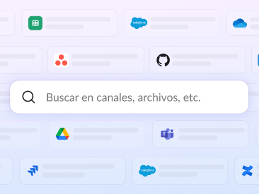Un campo de búsqueda que muestra el texto «Buscar en canales, archivos, etc.».